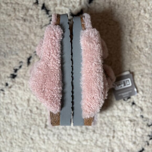 Papillio by Birkenstock Arizona soft pink shearling sandals slippers women's 37 - Picture 4 of 5